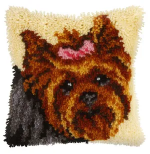 Yorkie Cushion Latch Hook Kit by Orchidea  ~ ORC.4090