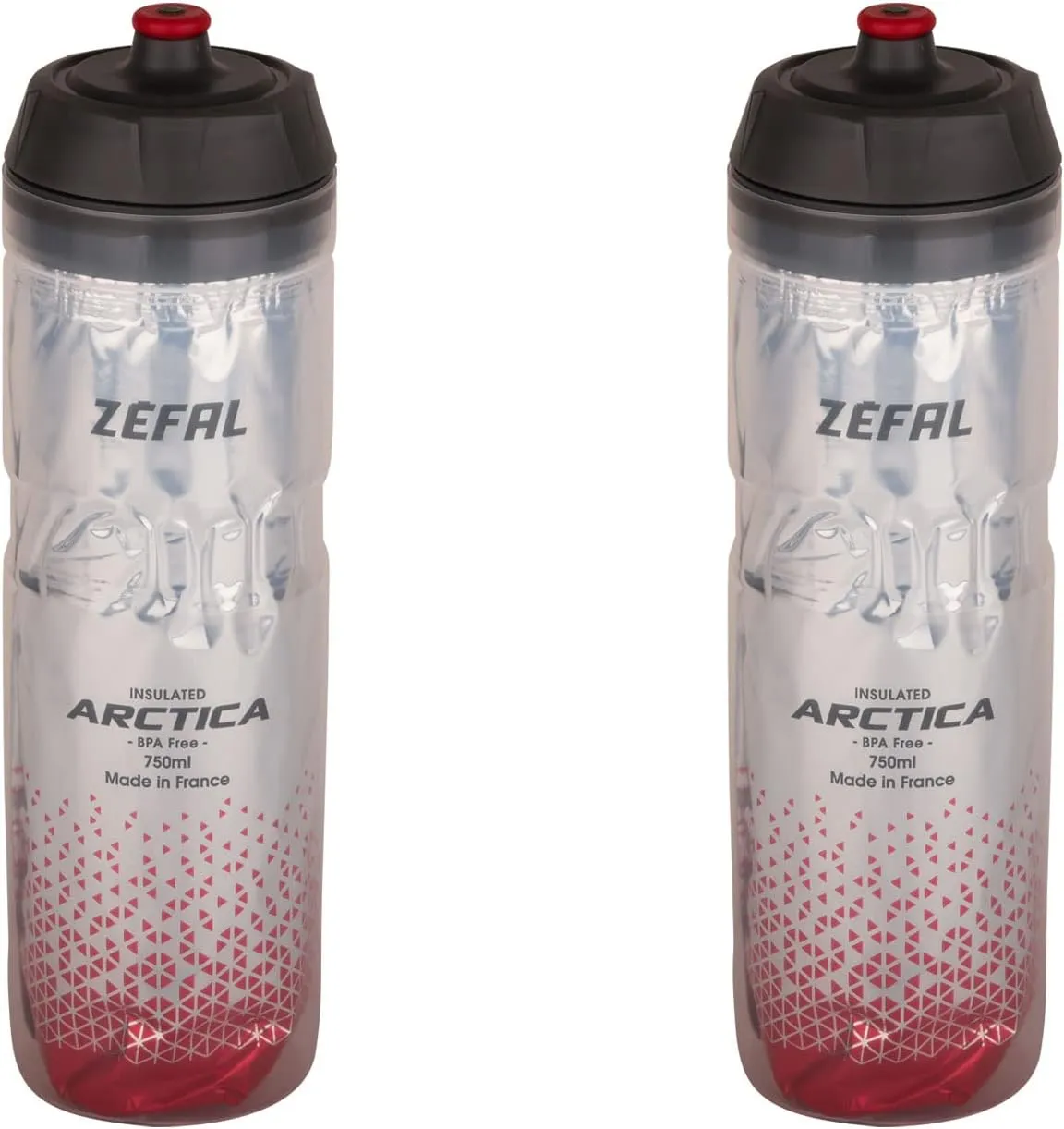 ZEFAL Pack Arctica 75-2 Bottles Bicycle 750 ml - Thermos Flask Bicycle - Odourless and Waterproof - Sports Water Bottle BPA-Free - Silver/Red