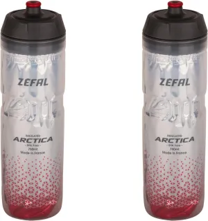 ZEFAL Pack Arctica 75-2 Bottles Bicycle 750 ml - Thermos Flask Bicycle - Odourless and Waterproof - Sports Water Bottle BPA-Free - Silver/Red