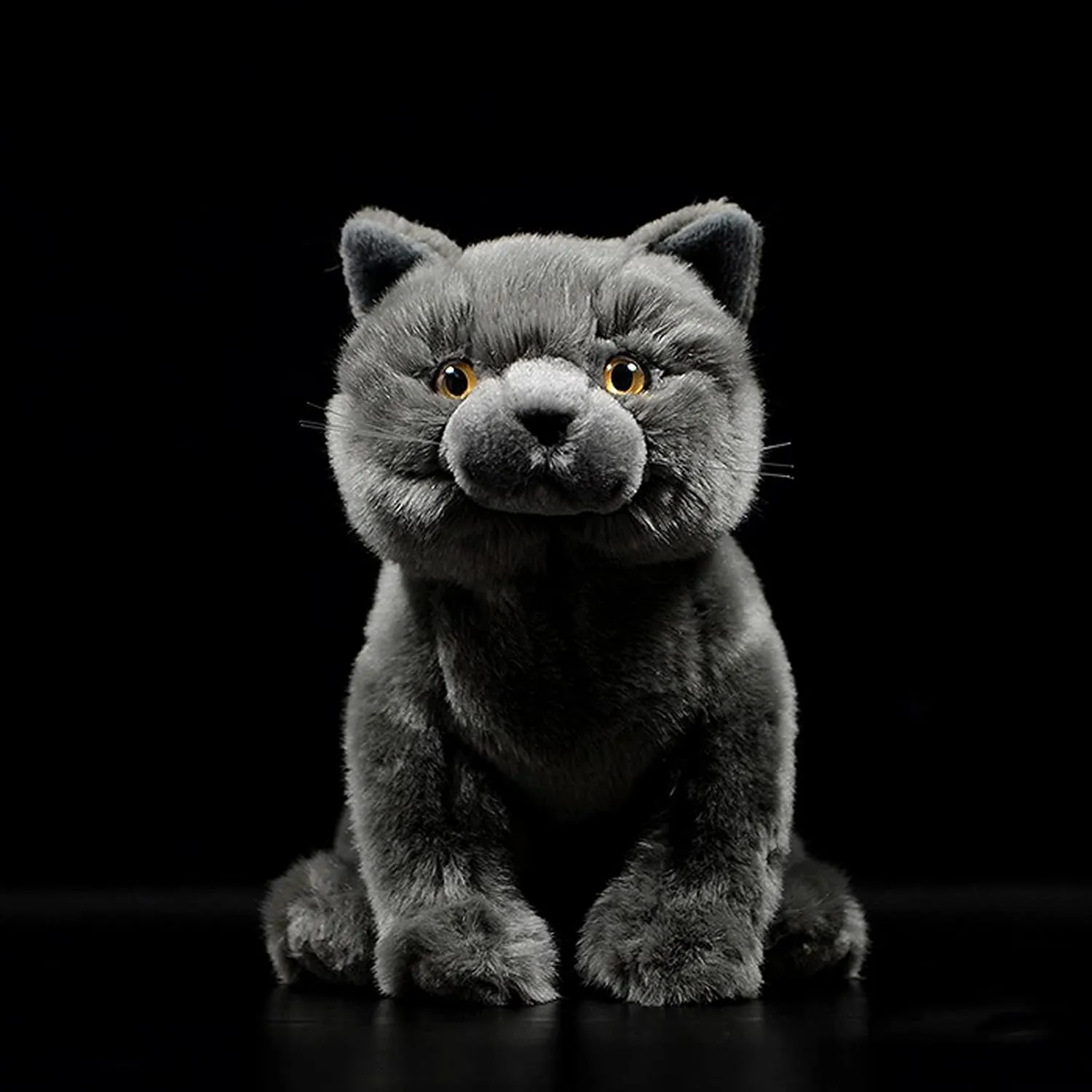 ZHONGXIN MADE British Short Cat Stuffed Animal - 11 inch Plush Toy Grey Cat, Soft Toy Cat for Kids (British Short Cat 1)