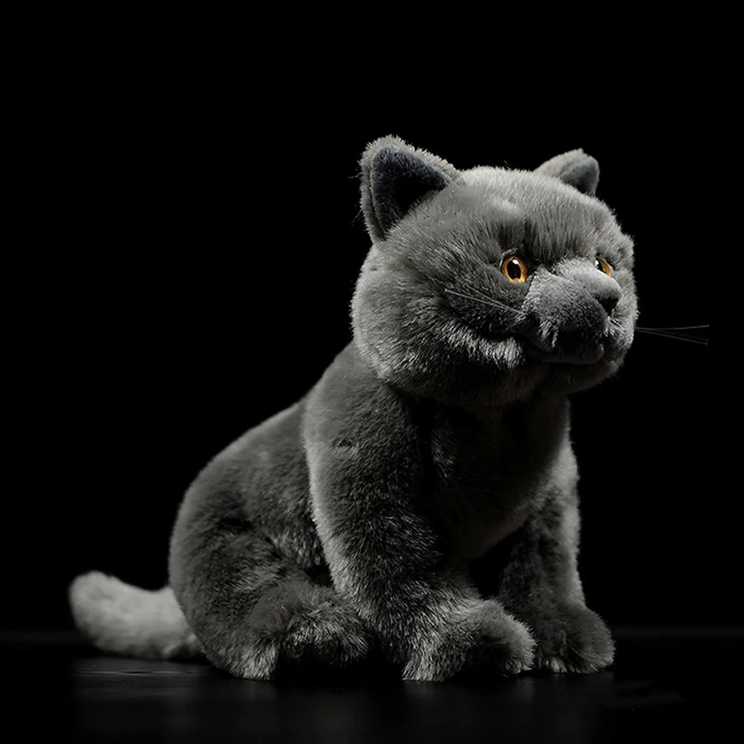 ZHONGXIN MADE British Short Cat Stuffed Animal - 11 inch Plush Toy Grey Cat, Soft Toy Cat for Kids (British Short Cat 1)