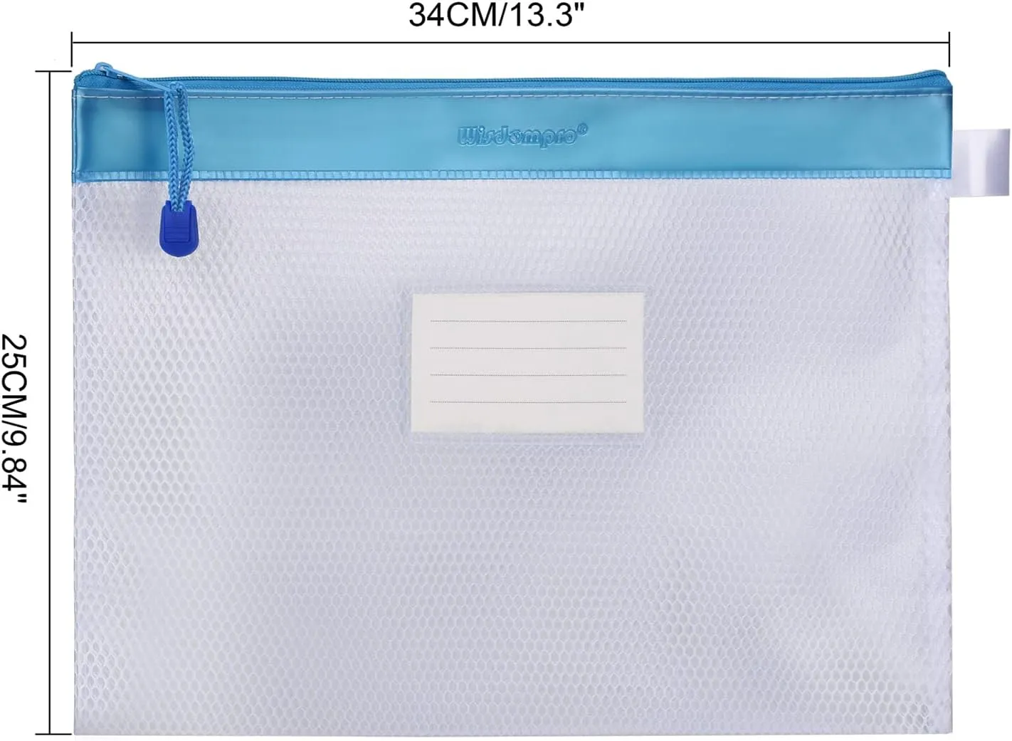 Zipper Pouch, Wisdompro 4 Packs Durable Letter Size Waterproof Mesh File Bag, Document Organizer - Pink/Blue