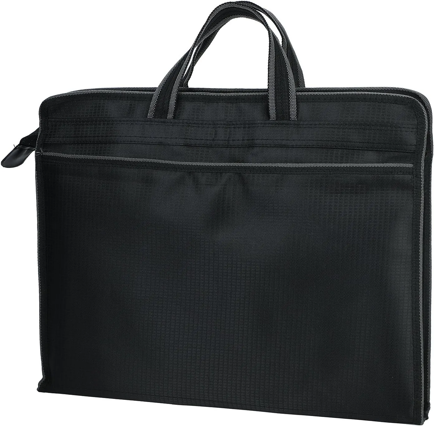 Zippered Document Bag with Handle Oxford Waterproof Portfolio Case Lightweight Business Briefcase Handbag A4 File Organizer