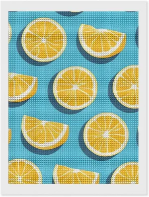 ZLFDSKGY Diamond Painting Kits Diamonds Art Kits for Adults Lemon Wedges 5D Diamond Dots Paintings Full Drill Paint by Diamonds for Beginners Gem Art Painting for Wall Decor 12"x16"