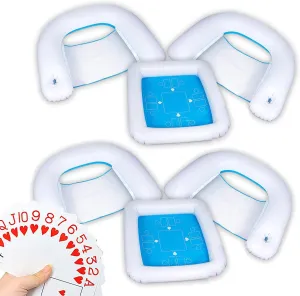 ZONETECH Game Station Set 2 Pack with Waterproof Playing Cards for Pool or Beach Blue/White
