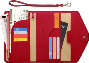ZOPPEN Passport Holder Women Travel Wallet (Ver.5) for Women Rfid Blocking Passport Cover Case Document Organizer Wrist Strap