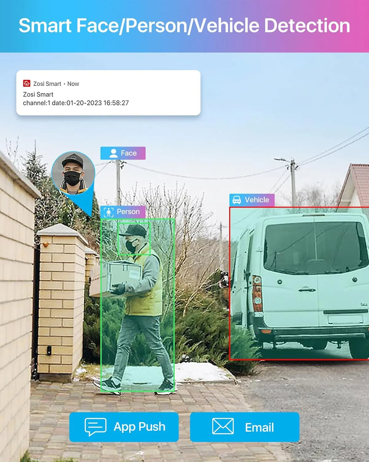 ZOSI 4K Security PoE Camera System with Person Vehicle Detection,8pcs 4K Outdoor Indoor IP Cameras,2 Way Audio,Night Vision,Sound Light Alarm,8 Ports 16CH 8MP NVR with 2TB HDD for Home 24/7 Recording
